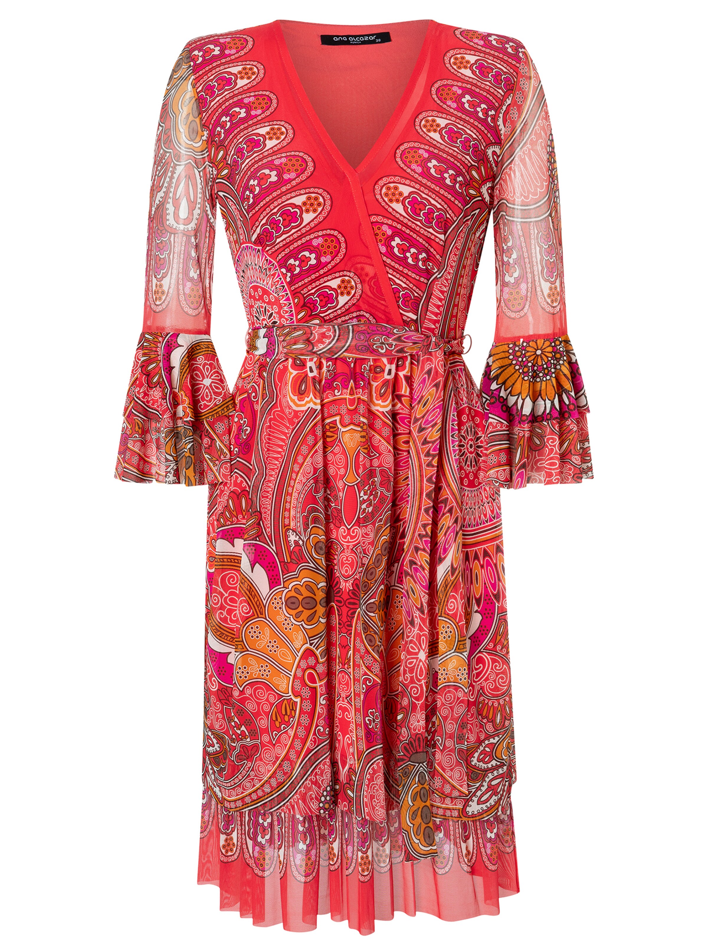 Ana Alcazar Jurk 'Zevora' in Rood: voorkant