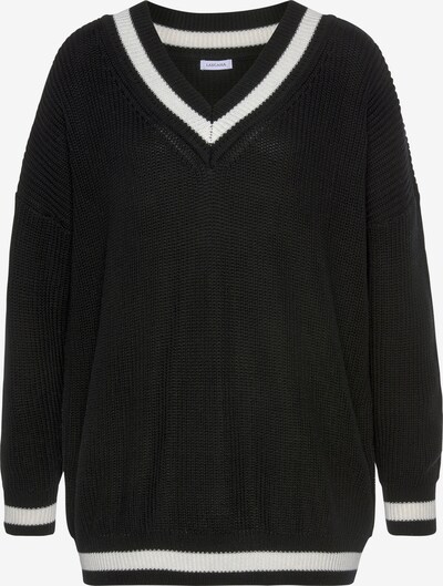 LASCANA Pullover in schwarz / weiß, Produktansicht