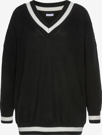 LASCANA Pullover em preto / branco, Vista do produto