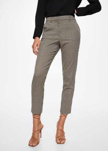 MANGO Pleated Pants 'Warm' in Brown: front