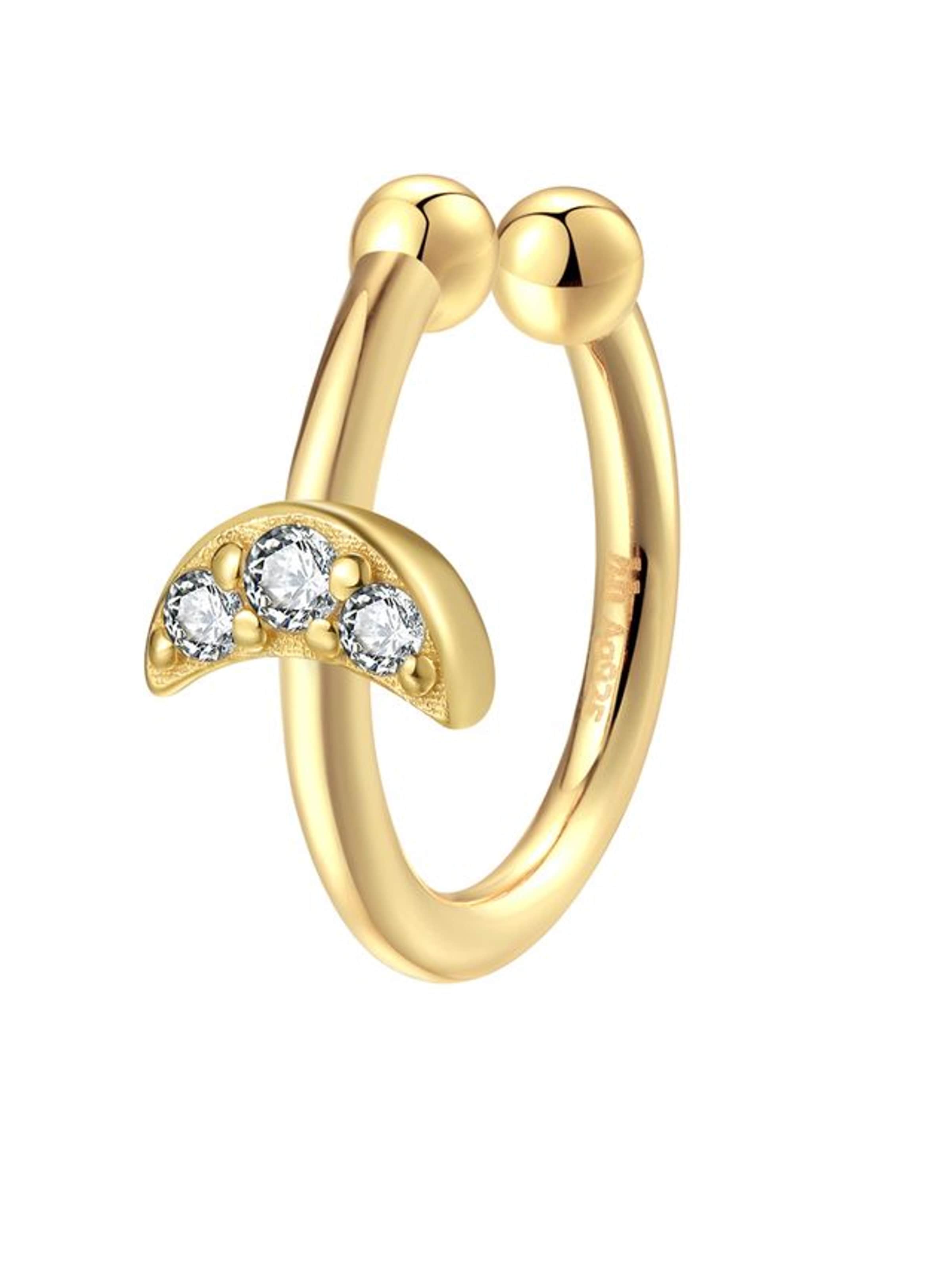 Orecchini 'Moon' di Hey Happiness in oro: frontale