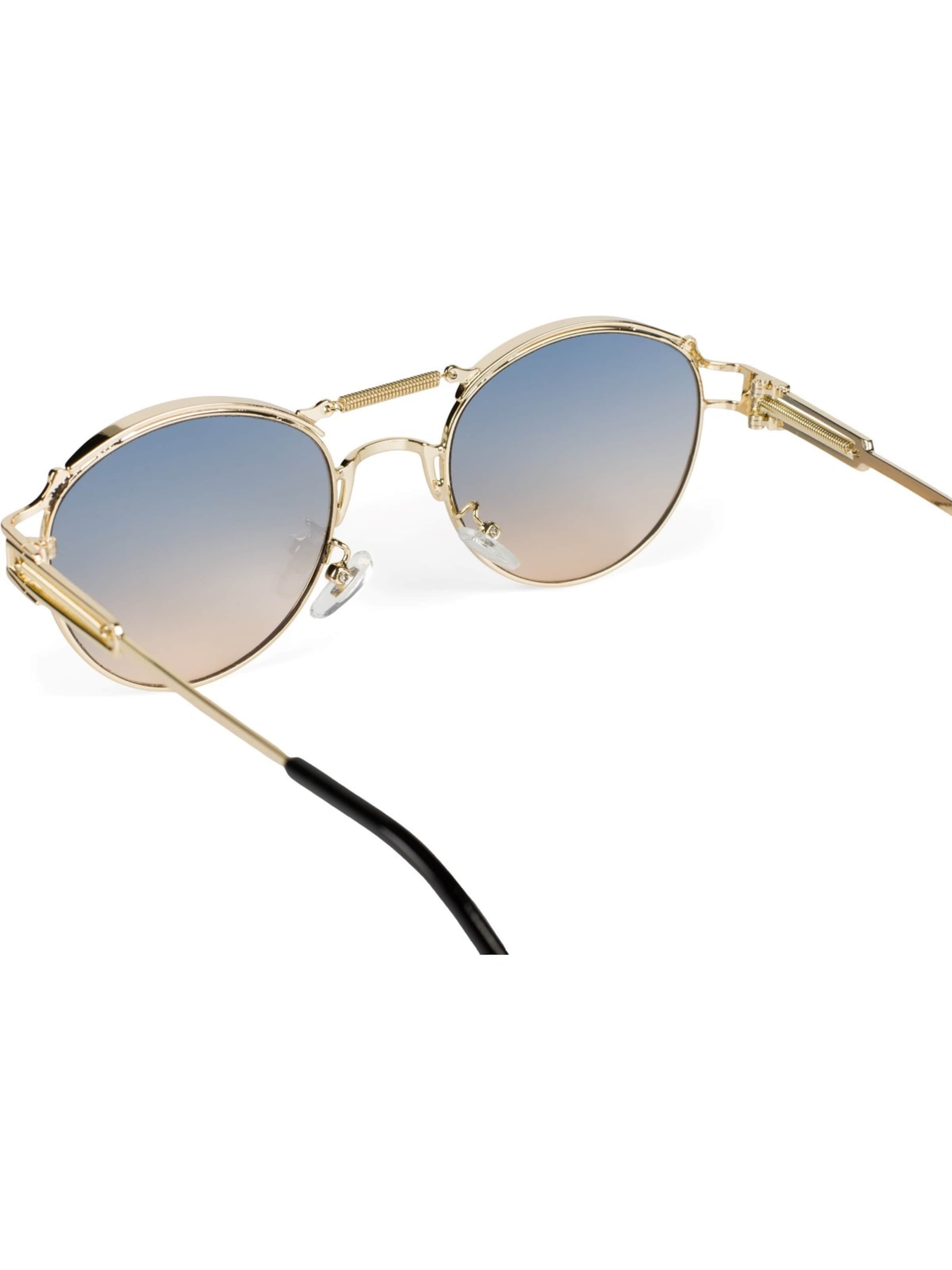 styleBREAKER Sonnenbrille 'Panto Sonnenbrille mit Federn'‌‌‌‌‌‌‌ in Beige