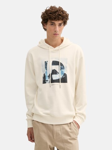 TOM TAILOR DENIM Sweatshirt in Wit: voorkant