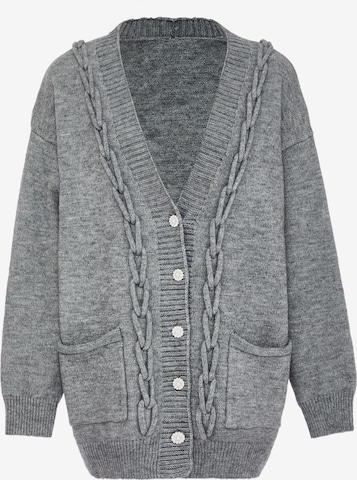 caissa Knit Cardigan in Grey: front