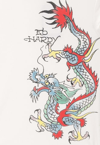 Ed Hardy T-Shirt 'Rawling Dragon' in Weiß