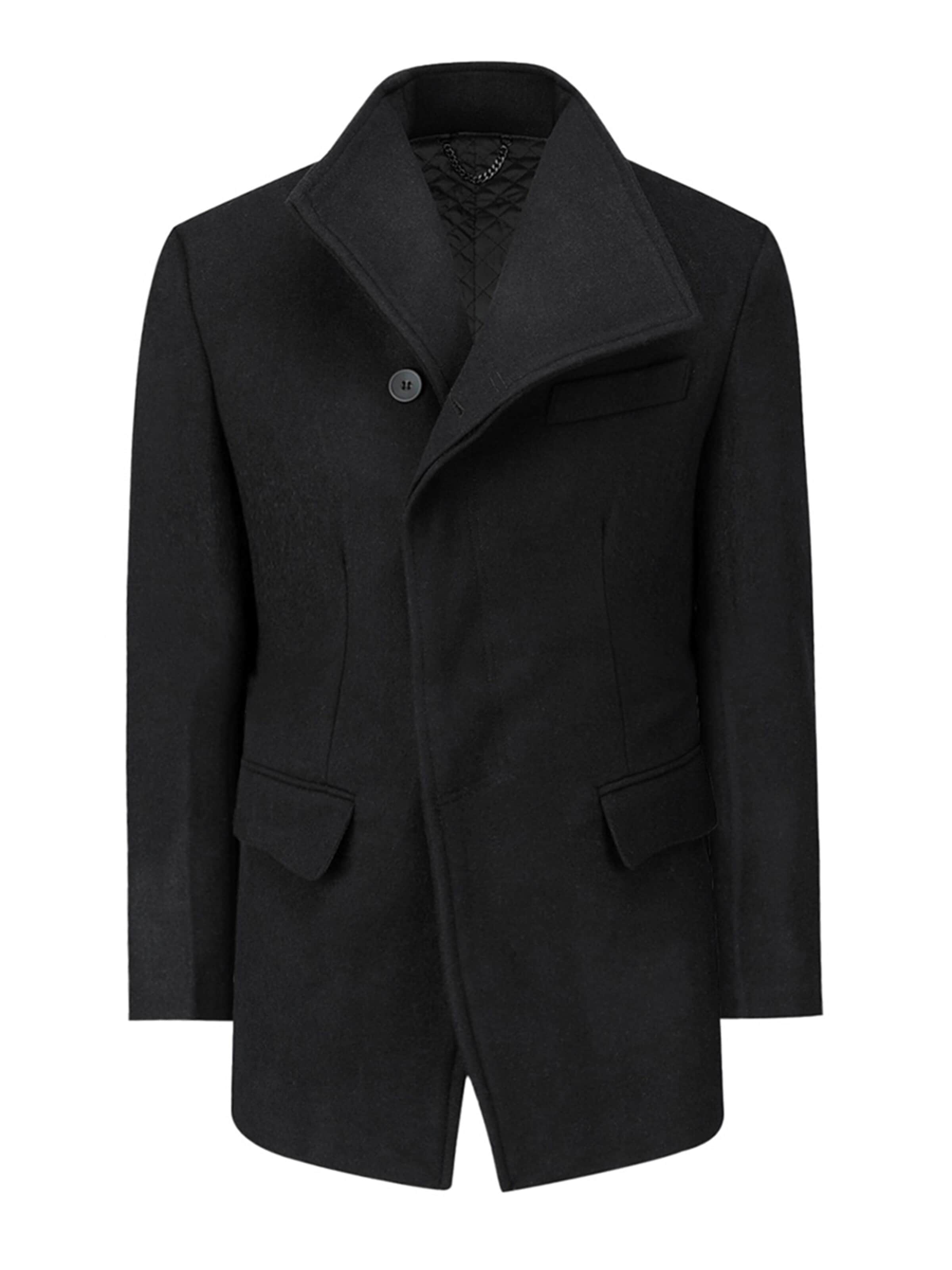 YOUTHUP Winter Coat in Black: front