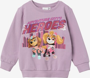 NAME IT Sweatshirt 'Paw Patrol' in Purple: front