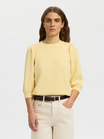 Felpa di SELECTED in giallo: frontale