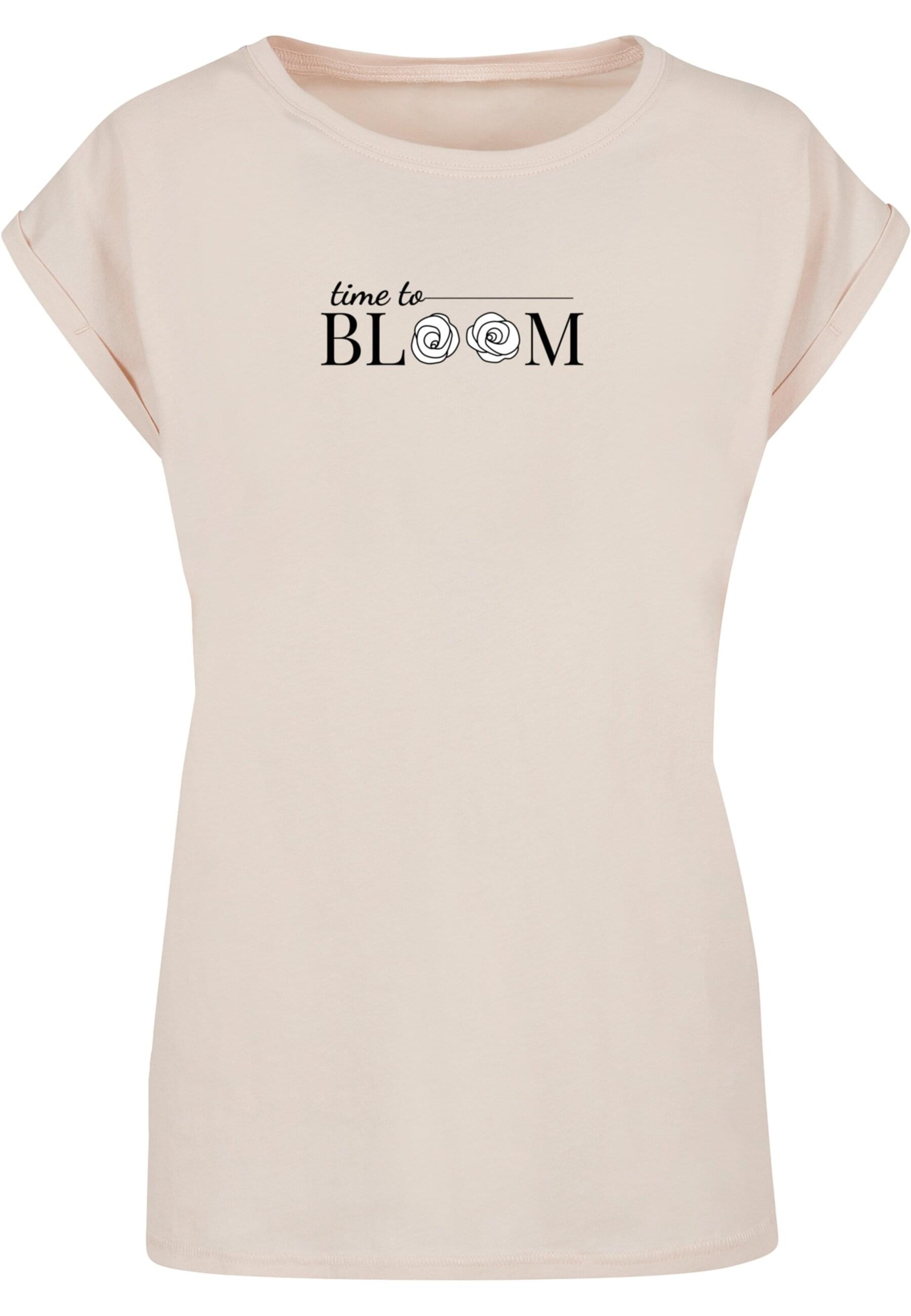 Merchcode T-Shirt 'Time To Bloom' in Beige: Vorderseite