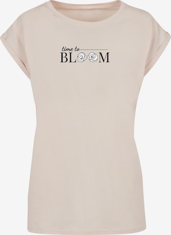 Merchcode Shirt 'Time To Bloom' in Beige: voorkant
