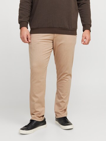 Jack & Jones Plus Slim fit Chino trousers 'JPSTMarco JJCooper' in Beige: front