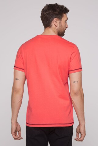 CAMP DAVID T-Shirt mit Puffprint-Artwork in Orange