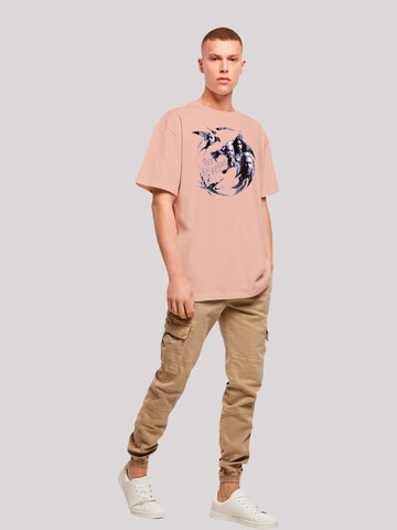 F4NT4STIC Shirt 'The Witcher Wolf Logo Infill Netflix TV Series' in Pink