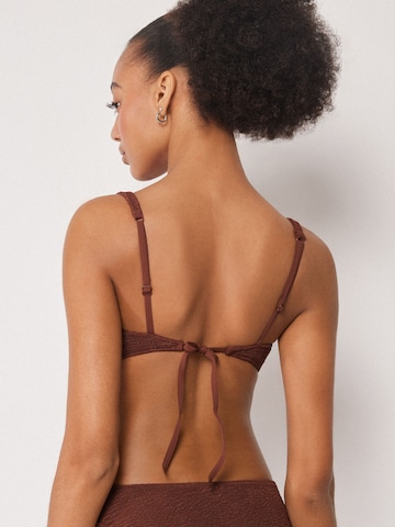 CALZEDONIA Balconette Bikini Top 'Crincle Waves' in Brown