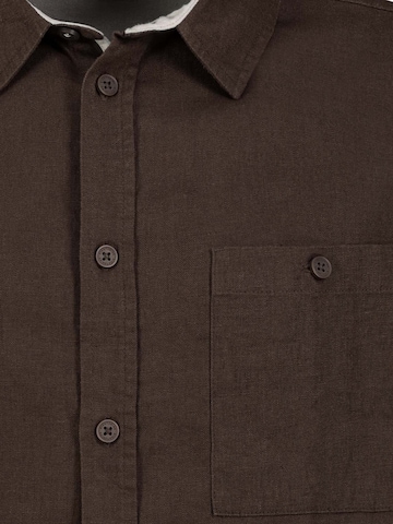 Eight2Nine Comfort fit Button Up Shirt in Brown
