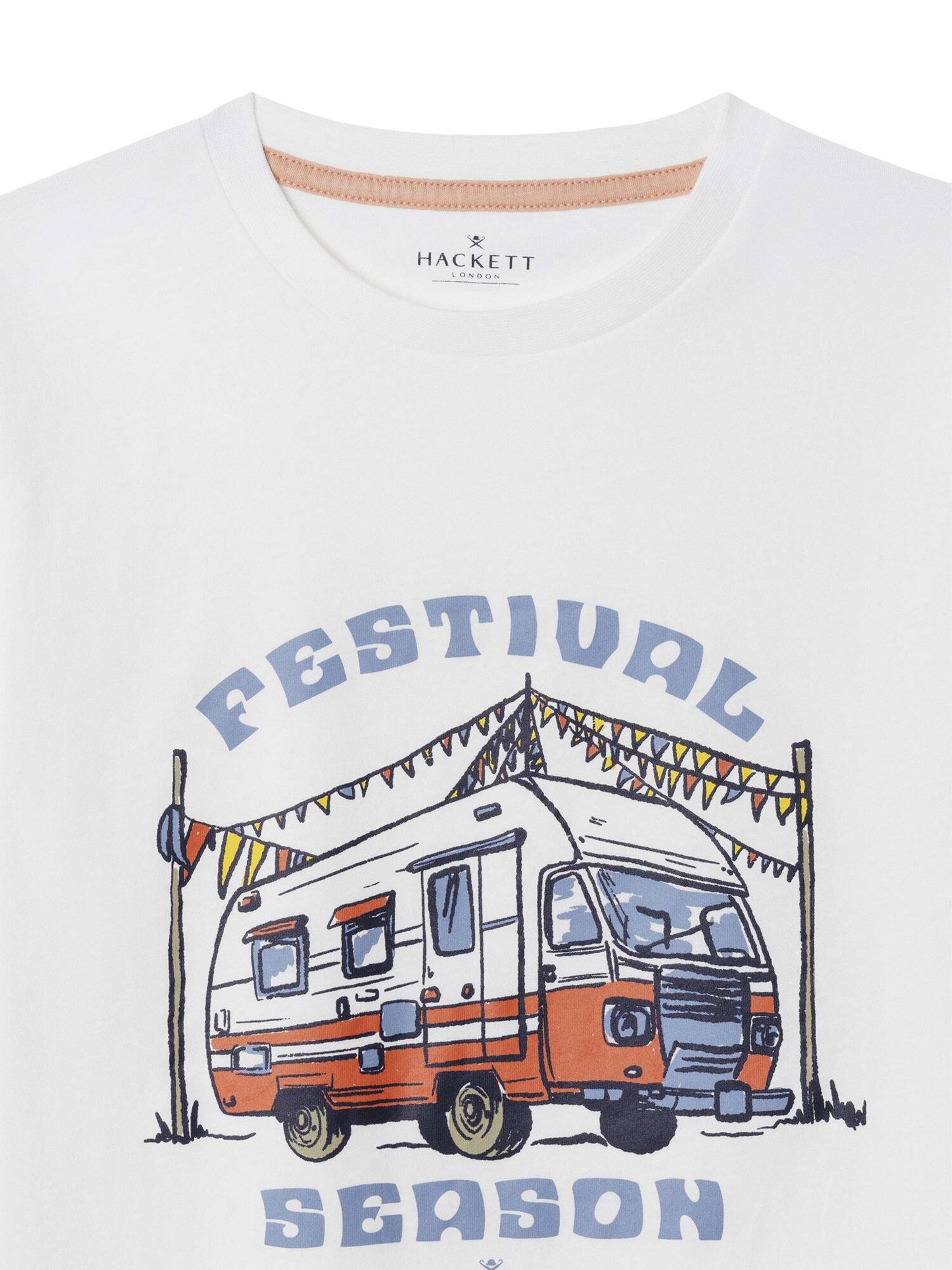 Maglietta 'Festival Camper' di Hackett London in bianco