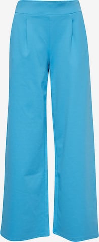 ICHI Wide leg Pleat-Front Pants 'KATE' in Blue: front