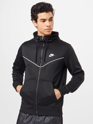 Nike Sportswear - Sudadera con cremallera 'Repeat' en negro: frente