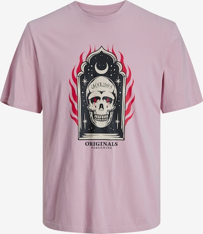 JACK & JONES Skjorte 'HEAVENS' i rosa / tranebær / svart / offwhite, Produktvisning