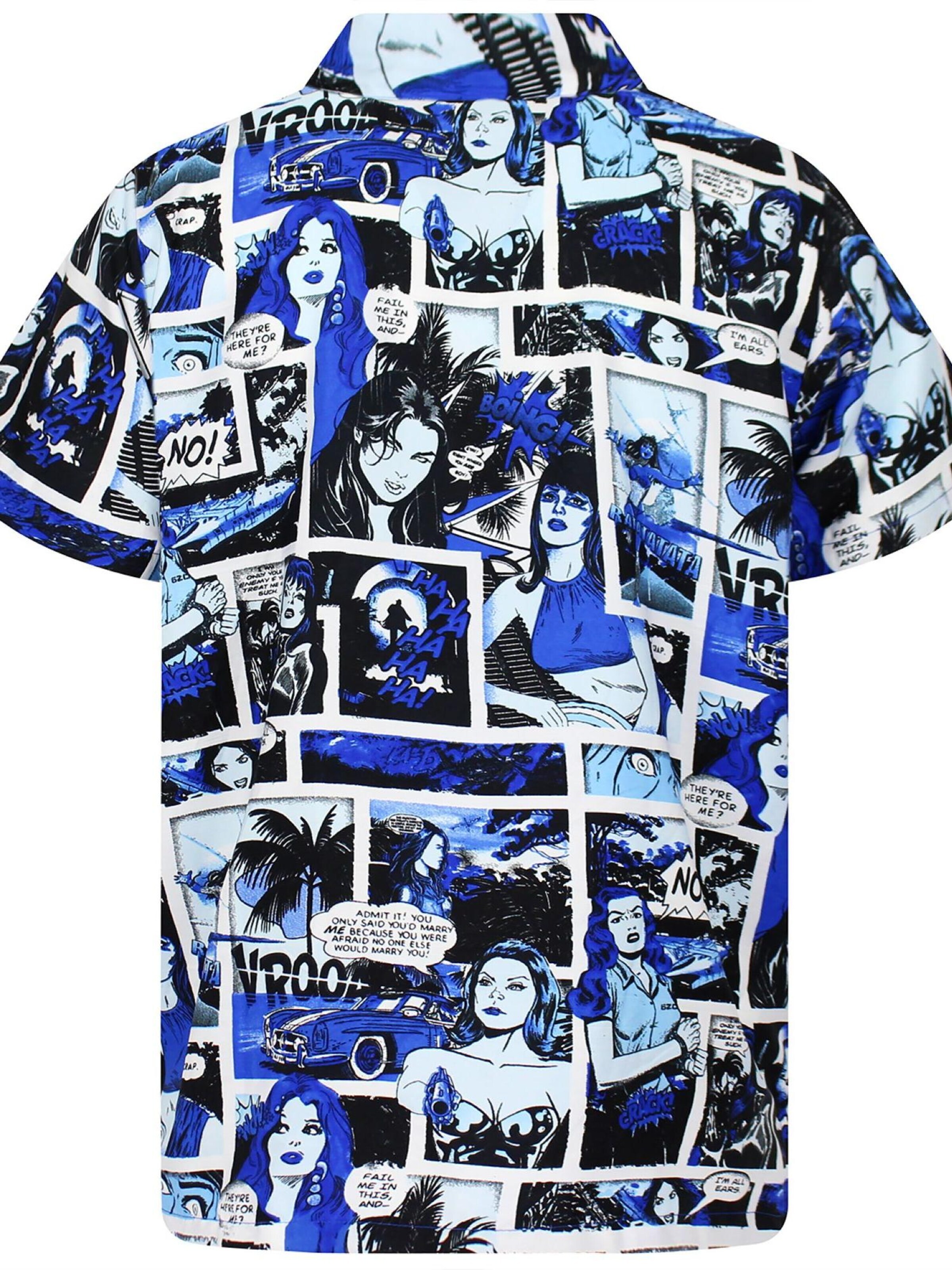 King Kameha Shirt 'Comic' in Blauw