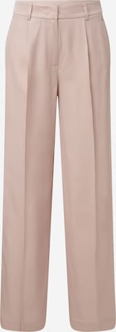 COMMA Wide leg Trousers with creases in Beige: front