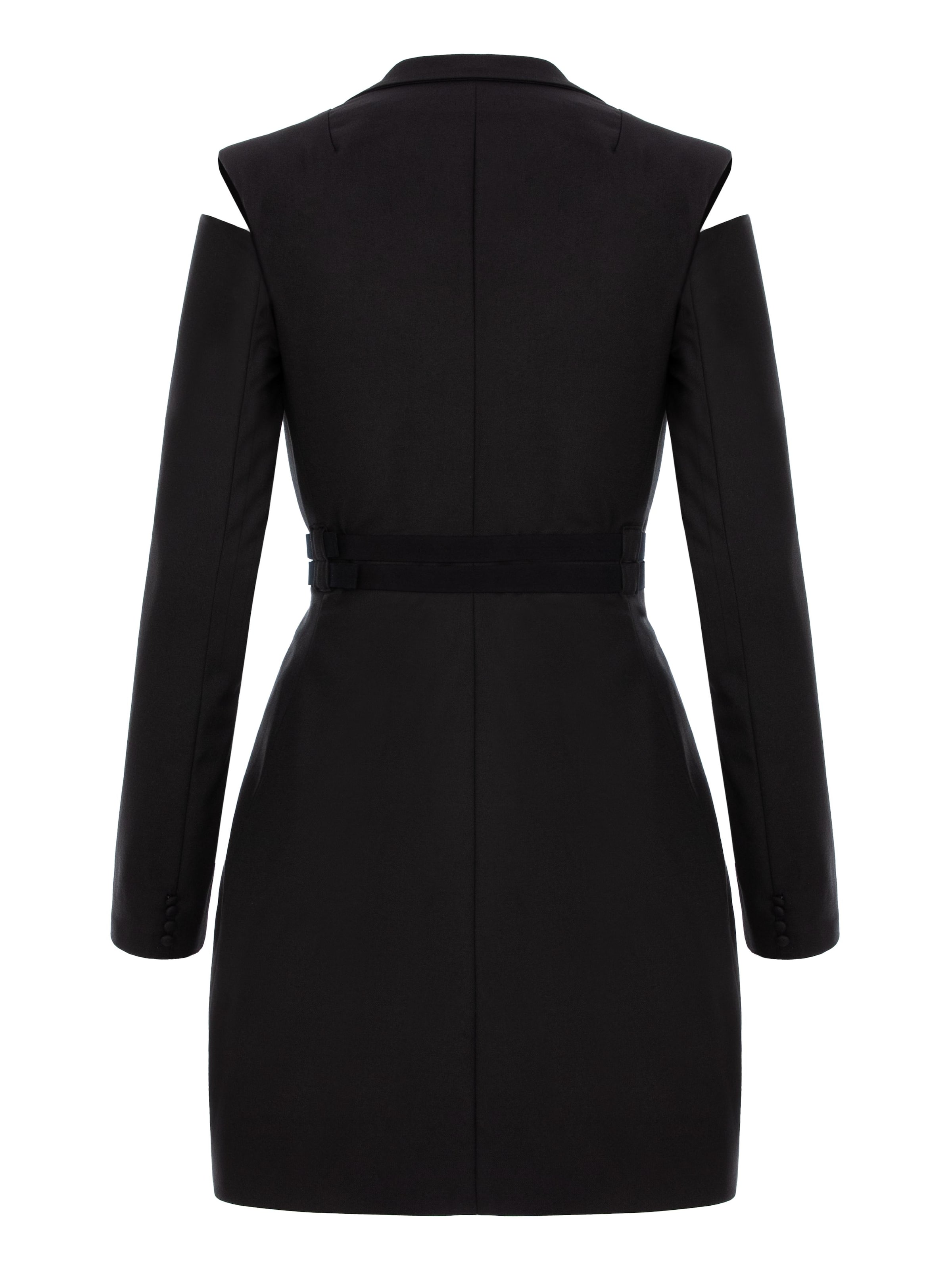 AVENUE N°29 Kjole 'Cut-out Blazer Dress With Double Belt' i sort