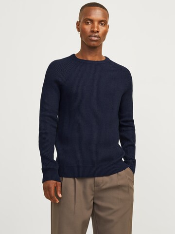 JACK & JONES Sweater 'JJPannel' in Blue: front