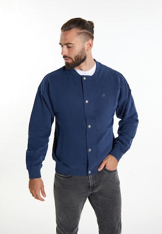 DreiMaster Vintage Zip-Up Hoodie in Blue: front