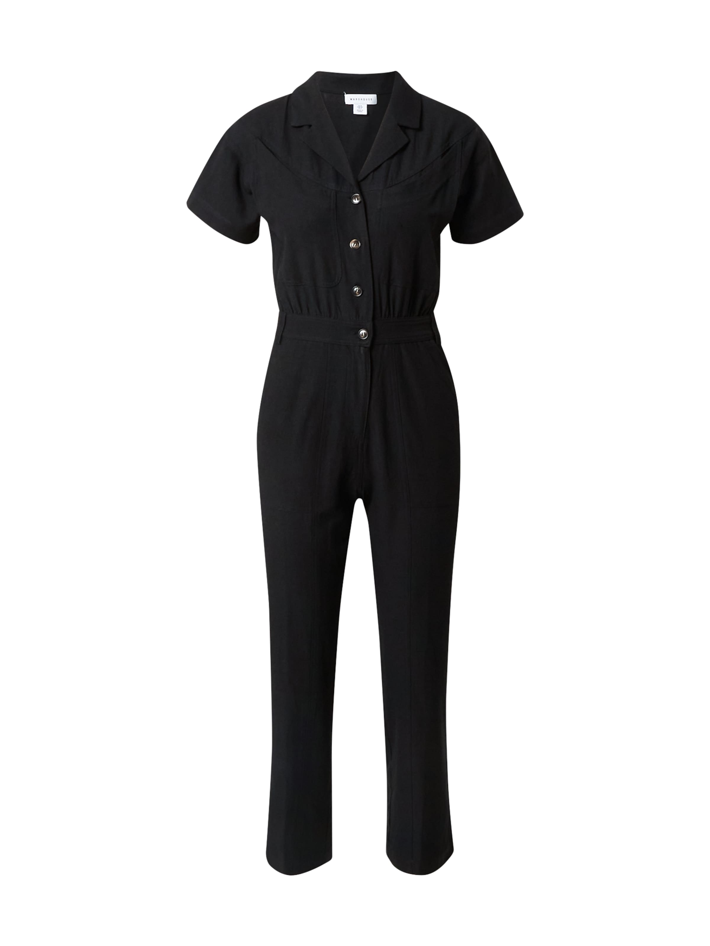 Warehouse Jumpsuit in Zwart: voorkant