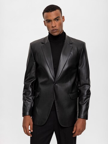 Coupe regular Veste de costume Antioch en noir : devant