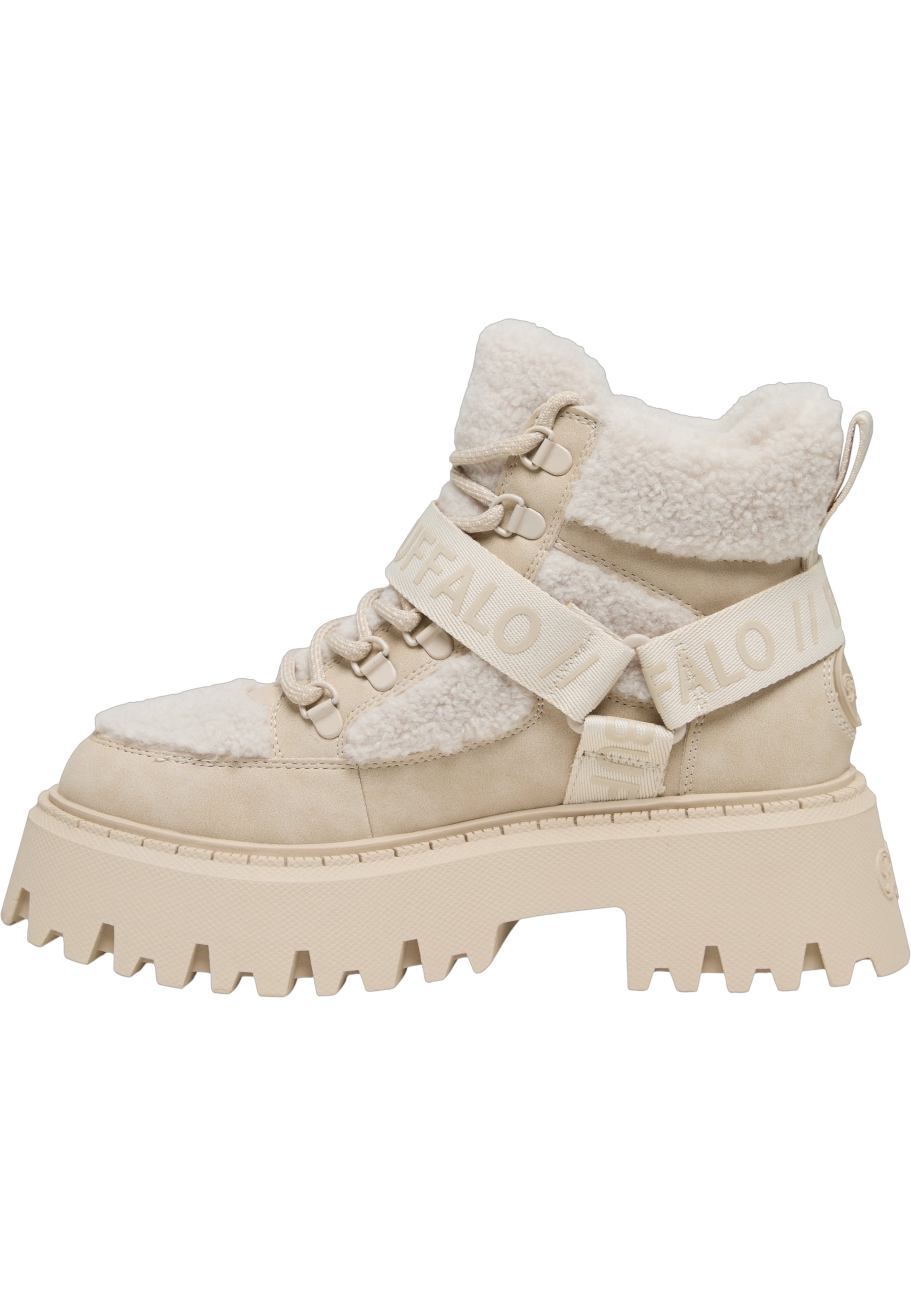 BUFFALO Šněrovací kozačky 'Aspen' – béžová: přední strana