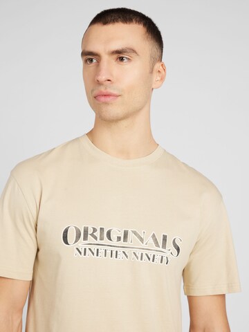 T-Shirt 'GRAND' JACK & JONES en beige