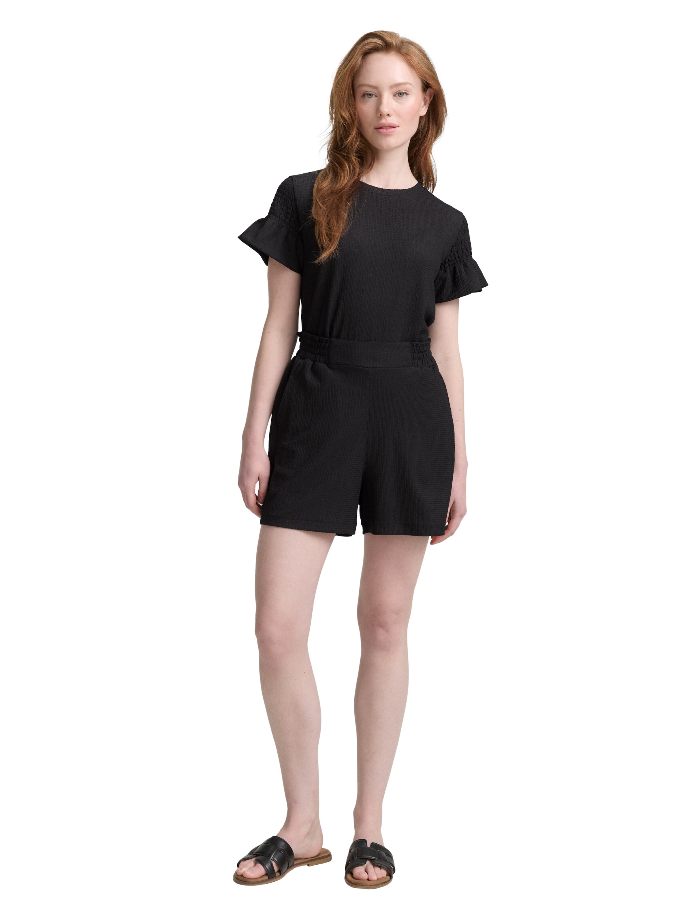 TOM TAILOR DENIM Loose fit Pants in Black