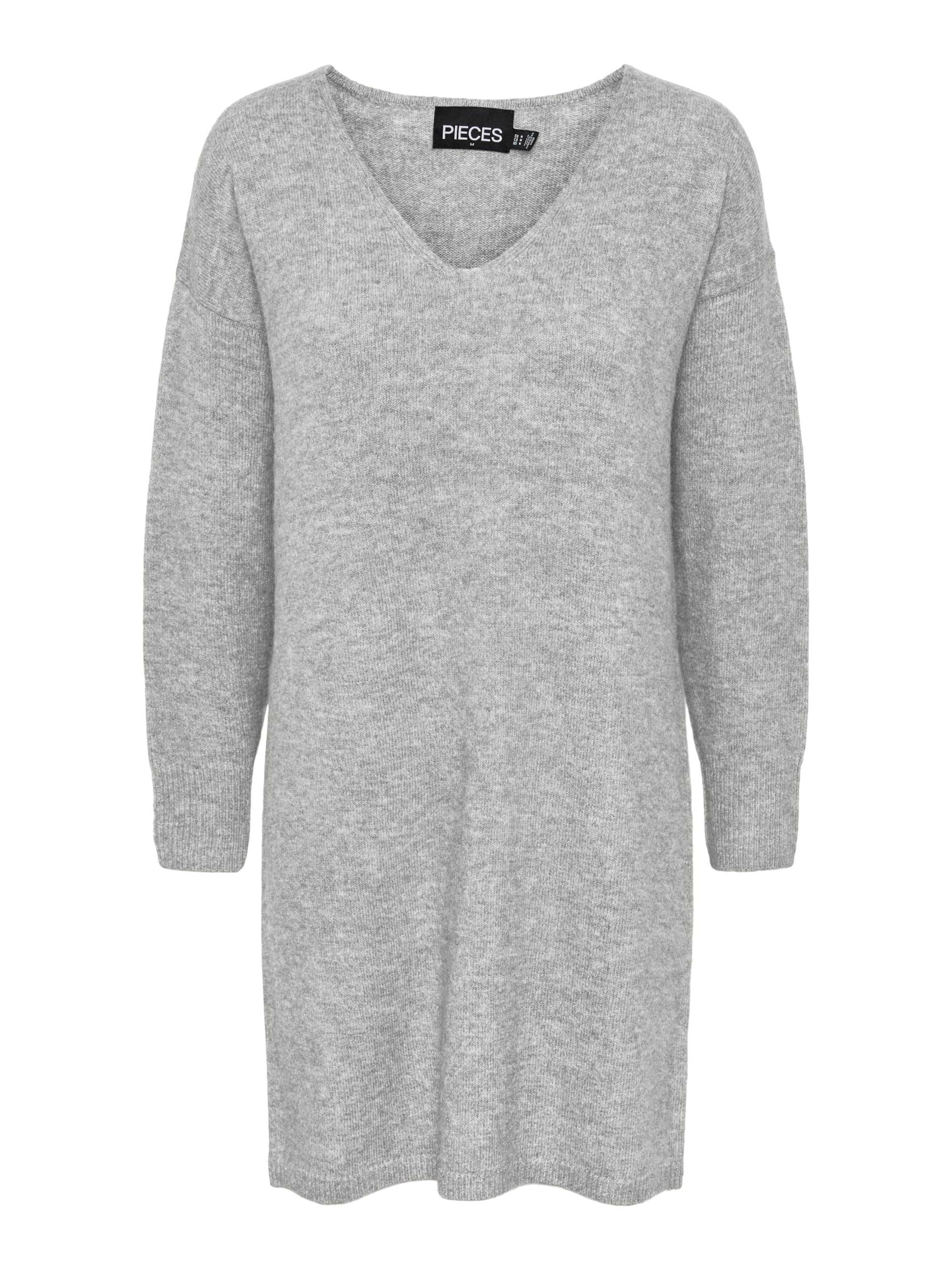 PIECES Strikkjole 'JULIANA' i grå: forside
