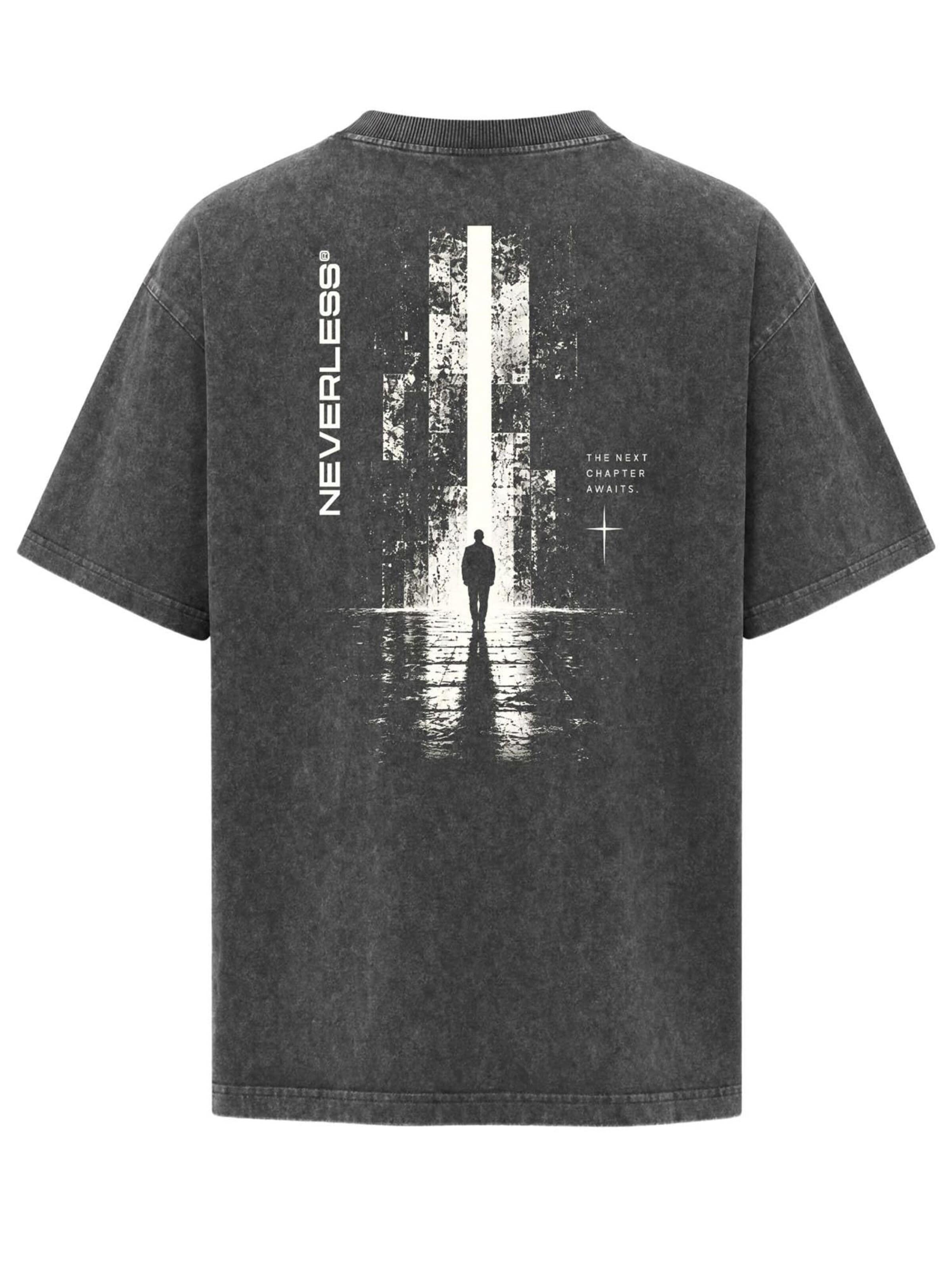 Neverless Shirt 'the next chapter awaits.' in Grey: front