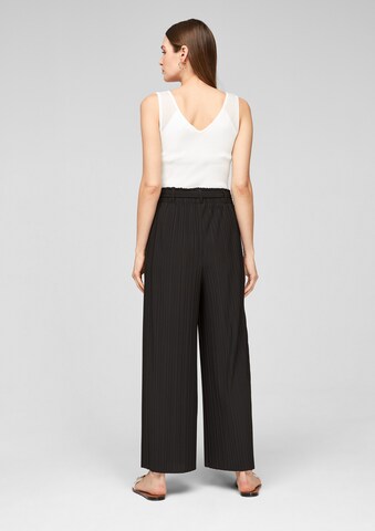 s.Oliver BLACK LABEL Wide Leg Hose in Schwarz