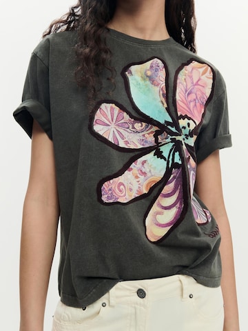 Desigual Koszulka 'Floral ' w kolorze szary