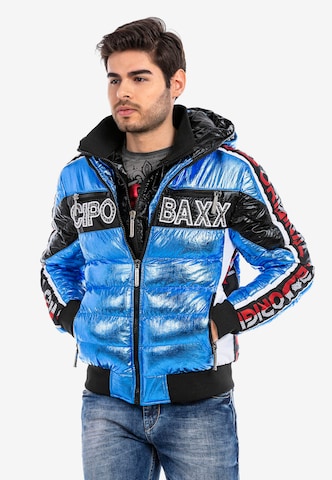 CIPO & BAXX Winter Jacket in Blue: front