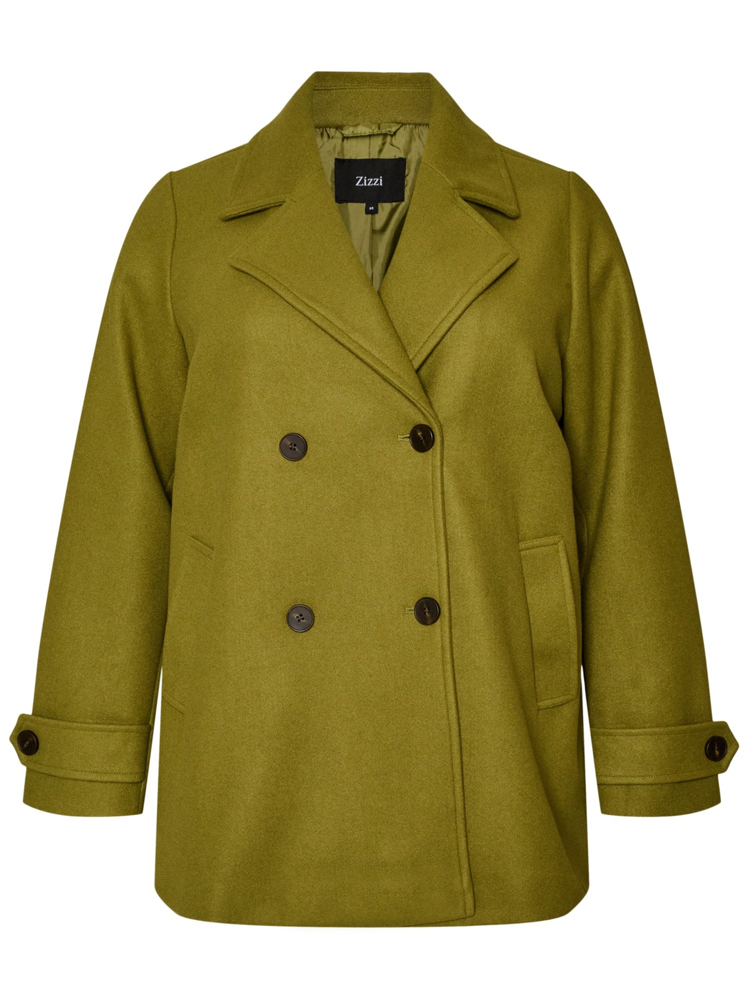 Manteau mi-saison 'Cacallie' Zizzi en vert : devant