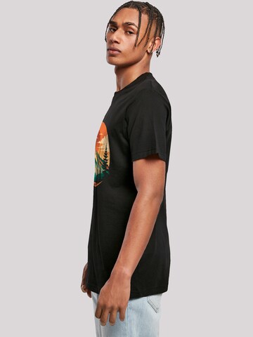 F4NT4STIC Shirt 'Sonnenuntergang Berglandschaft' in Zwart