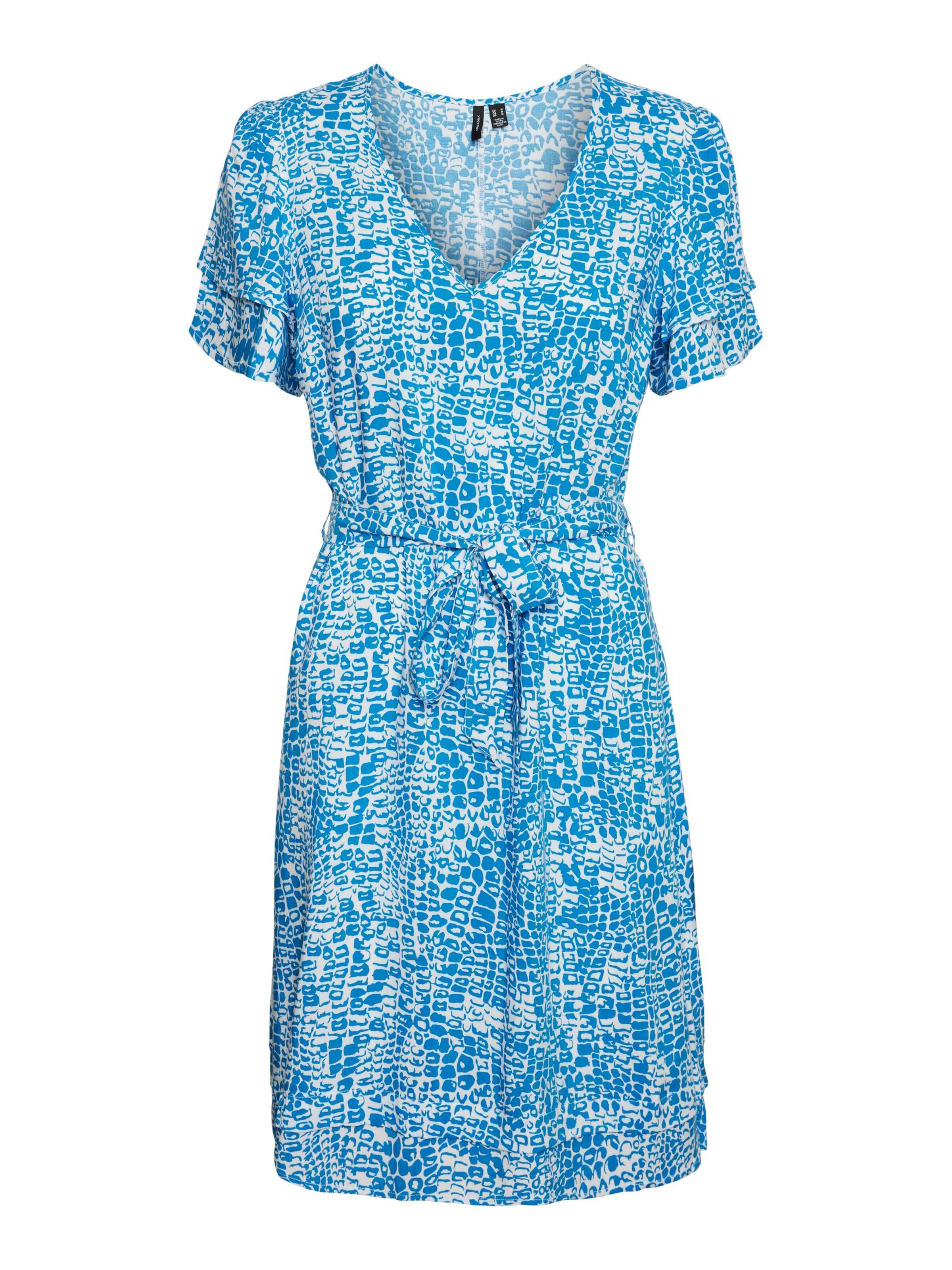 Robe ULIPPA VERO MODA en Azur Blanc ABOUT YOU