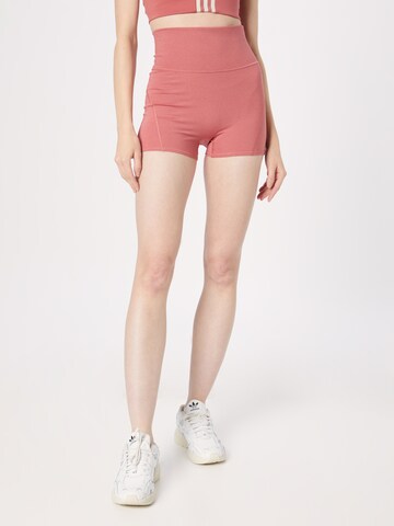 ADIDAS SPORTSWEAR Skinny Spodnie sportowe 'Studio Luxe Fire Super-High-Waisted' w kolorze różowy: przód