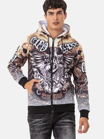 Veste de survêtement CIPO & BAXX en noir : devant