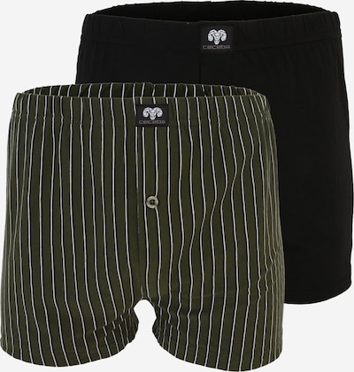 Boxer trumpikės iš CECEBA, spalva – tamsiai žalia / juoda / balta, Prekių apžvalga