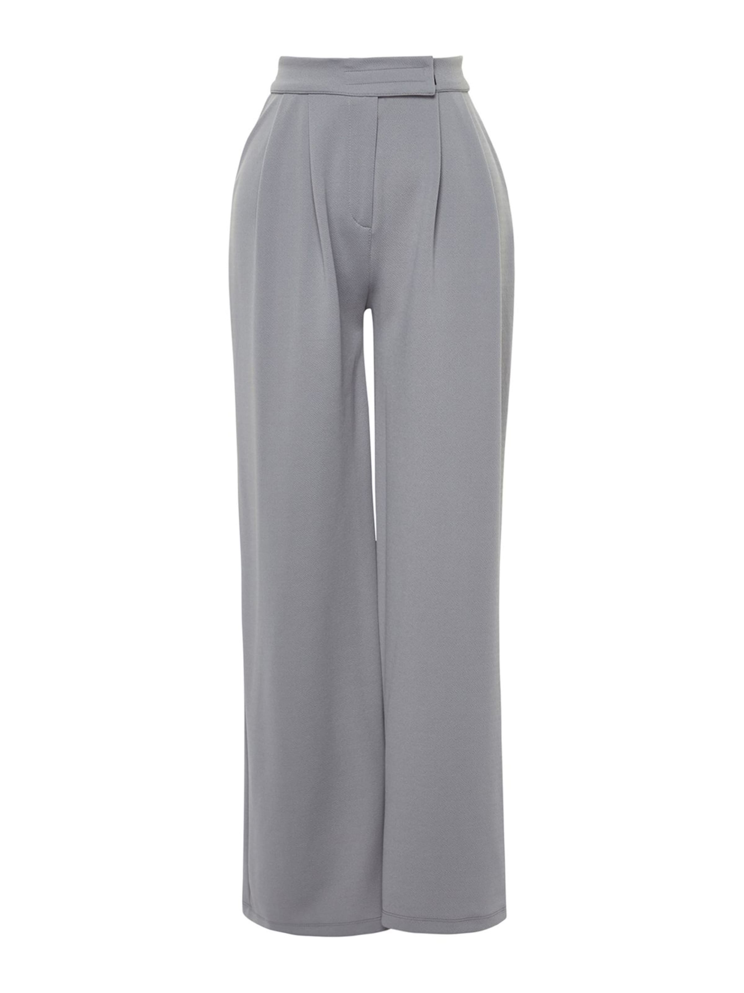 Trendyol Wide leg Pleat-Front Pants in Grey: front