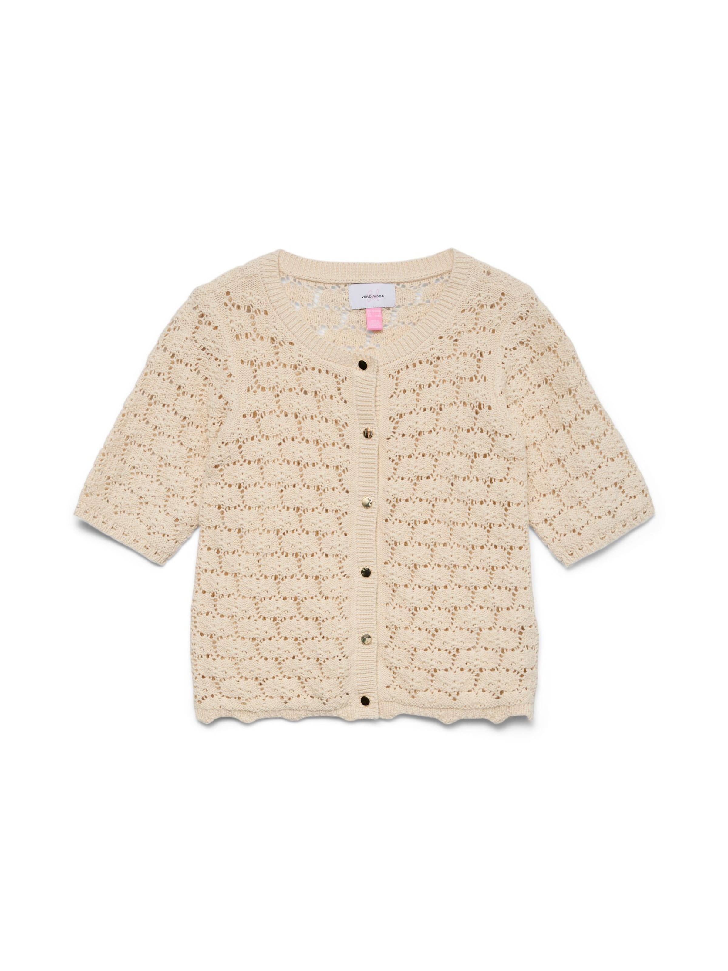 Cardigan 'VMKORA' Vero Moda Girl en beige : devant