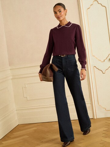 Pull-over love & roses en rouge