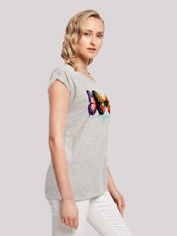 F4NT4STIC Shirt 'Schmetterling Illusion' in Grijs
