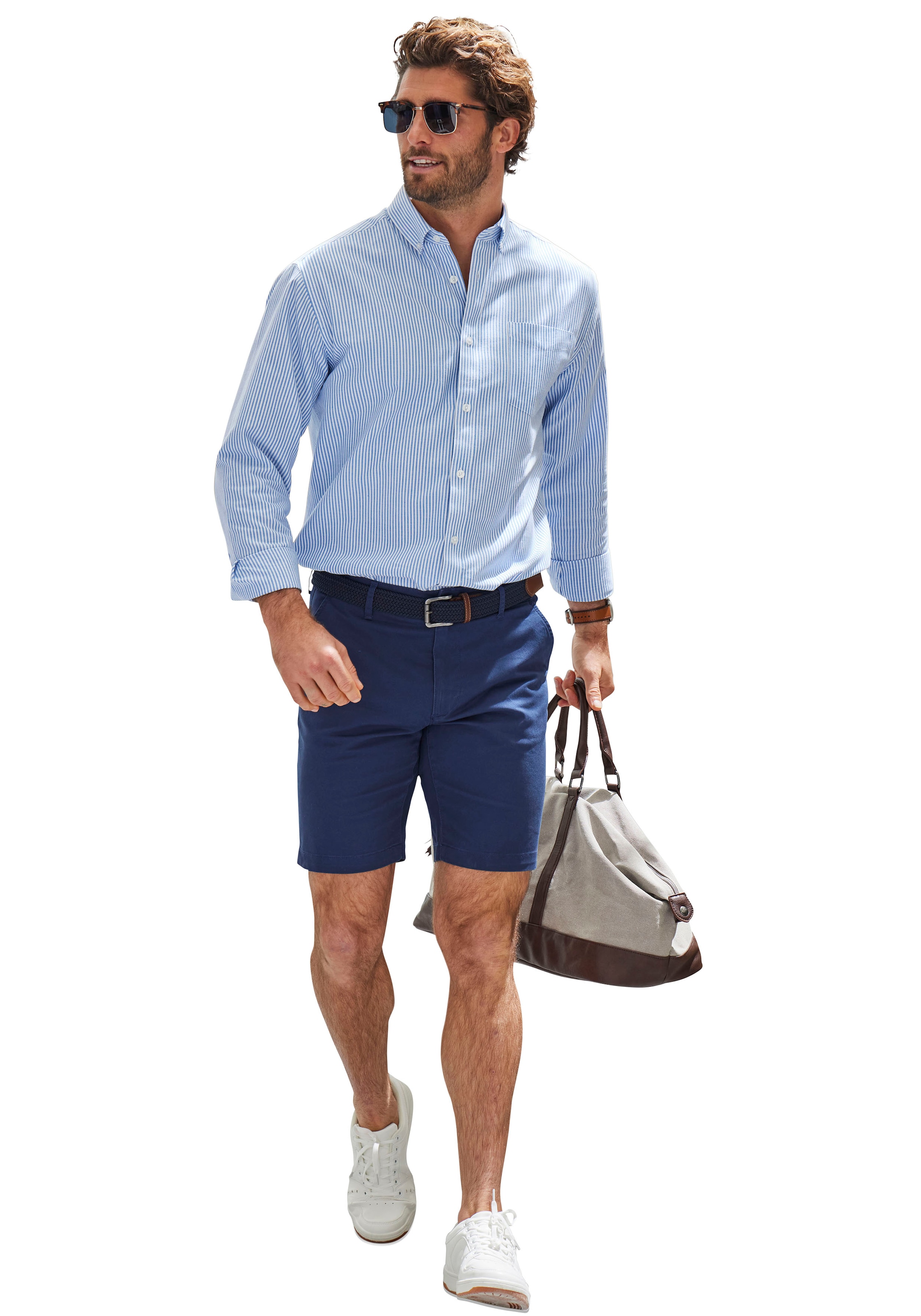 H.I.S Средняя посадка Рубашка 'H.I.S' в Синий