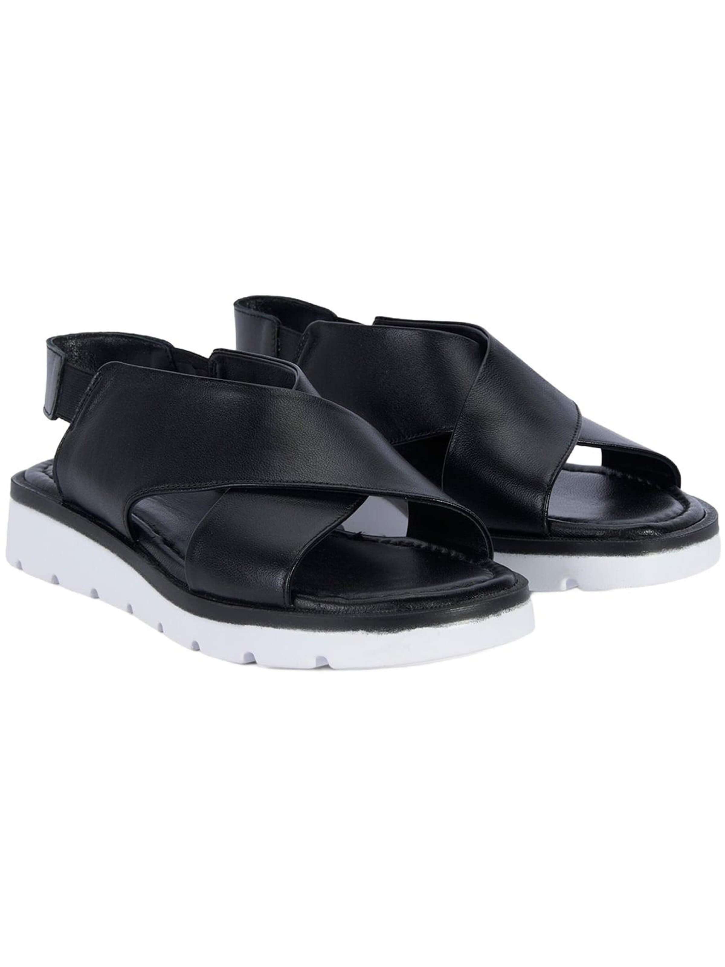 Desa Sandale 'DESA Damen-Ledersandalen mit gekreuzten Riemen'‌‌‌‌‌‌‌‌ in Schwarz
